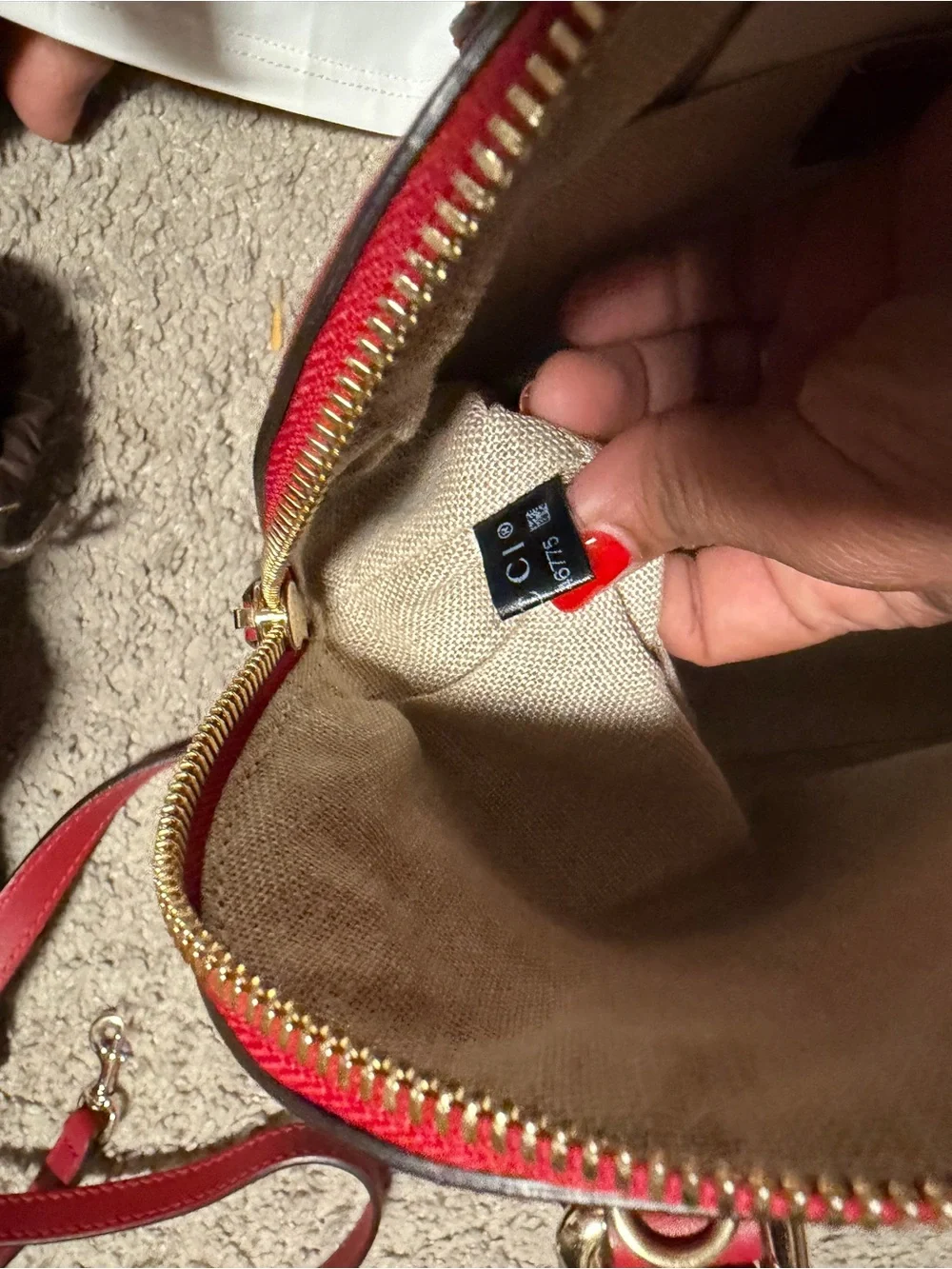 Gucci Red GG-Embossed Dome Satchel with Gold Hardware
